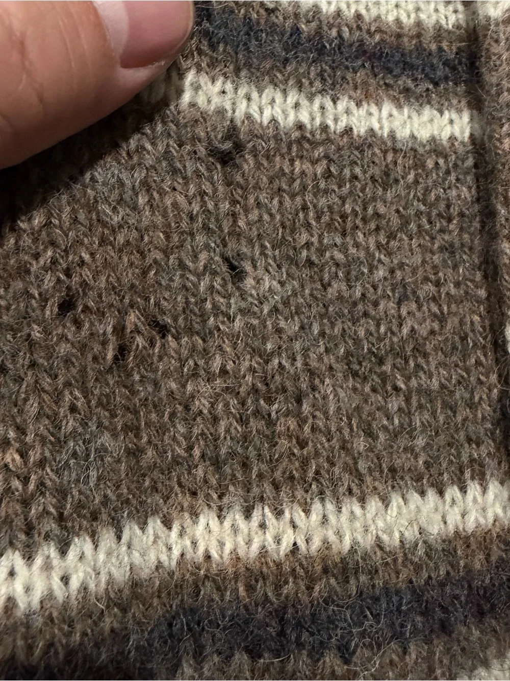 Rare NWT Vintage 1980s Woolrich 100% Shetland Wool Sweater Mens L Taupe Stripe